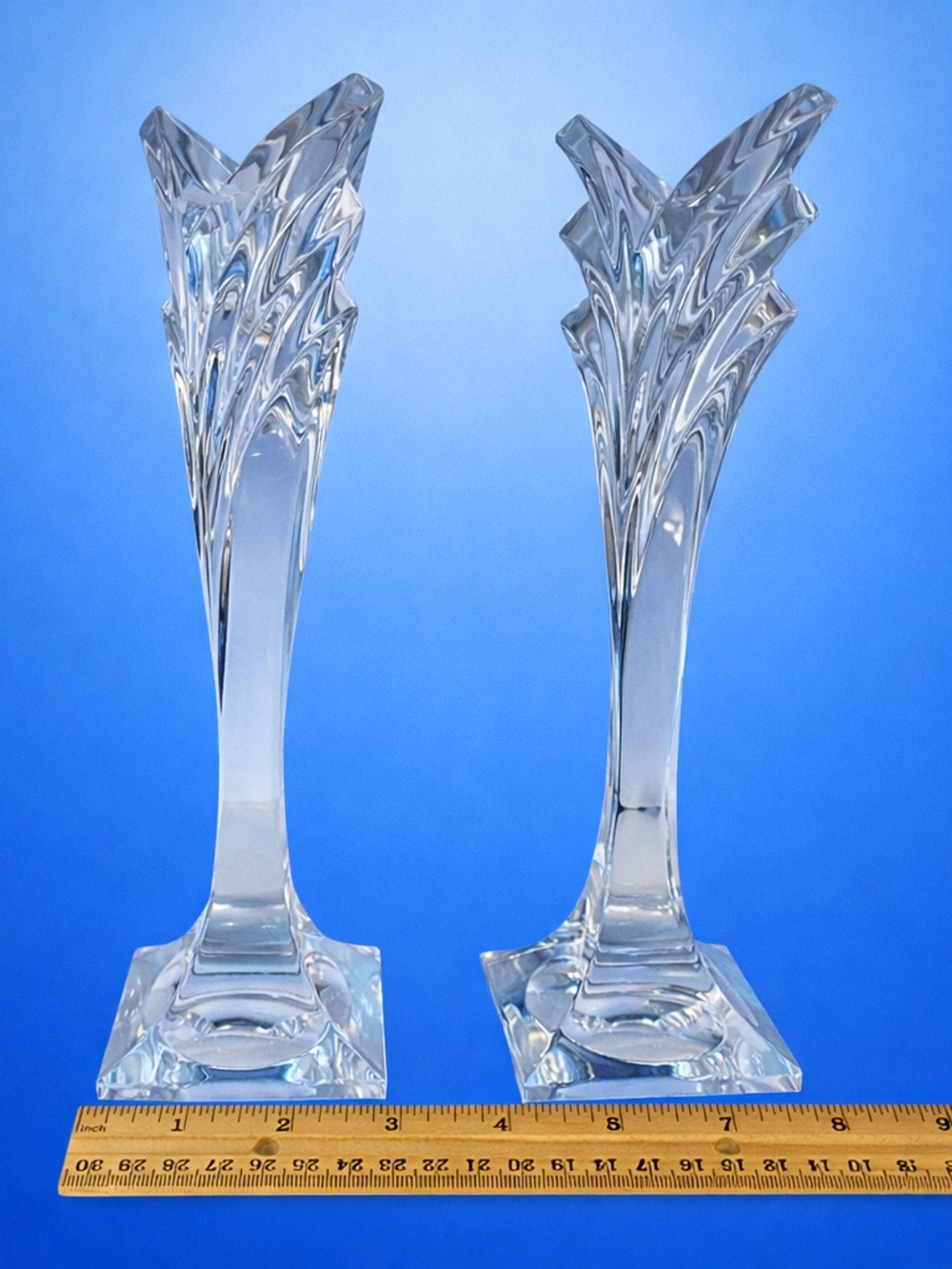 Vintage 80s Lead Crystal Mikasa Candlesticks - Picture 4 of 5